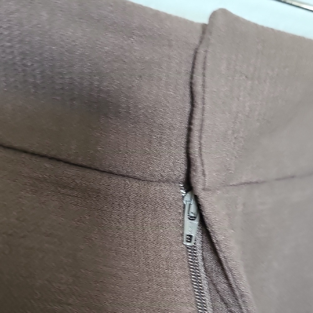 Kenneth Cole High Waist Taupe Dark Roast Brown Dressy Twill Shorts Size 12 - Picture 5 of 10